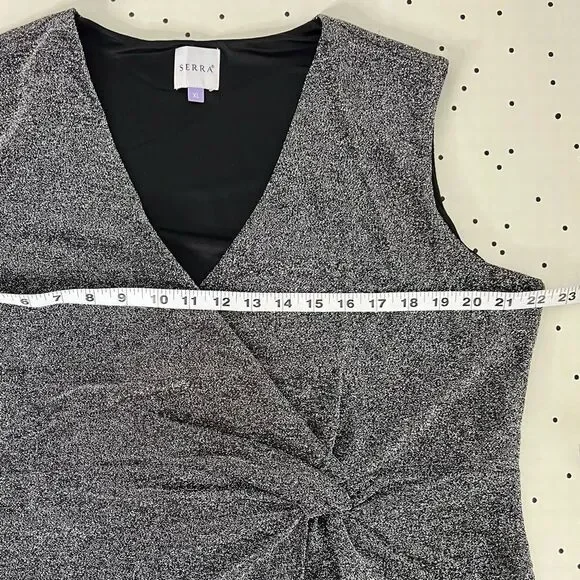 🖤 SERRA 🖤 metallic glitter shimmer wrap optic party dress size XL extra large - Picture 5 of 10